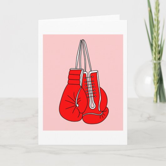 Boxer Vrouw Boxer Retro Boxing Kaart (Voorkant)