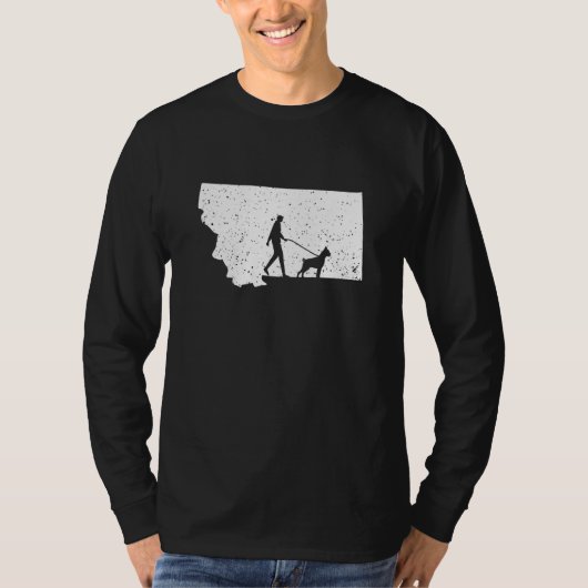 Boxer Walking Montana Dog T-shirt (Voorkant)