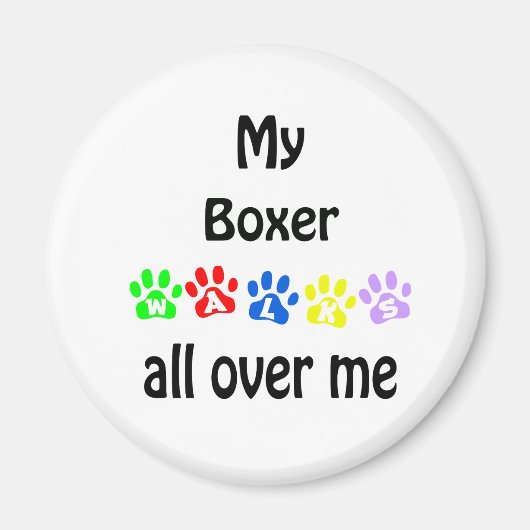 Boxer wandelingen ontwerp magneet (Voorkant)