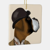 Boxer Wine Snob Keramisch Ornament (Rechts)