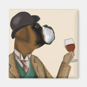 Boxer Wine Snob Magneet