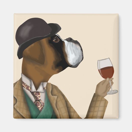 Boxer Wine Snob Magneet (Voorkant)