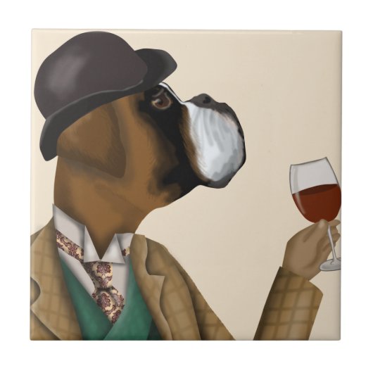 Boxer Wine Snob Tegeltje (Voorkant)