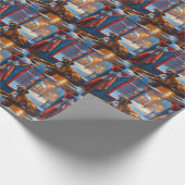 Boxer with Christmas Lights Holiday Cadeaupapier (Hoek)