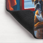 Boxer with Christmas Lights Holiday Muismat (Hoek)