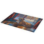 Boxer with Christmas Lights Holiday Snijplank (Hoek)