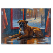Boxer with Christmas Lights Holiday Snijplank (Voorkant)