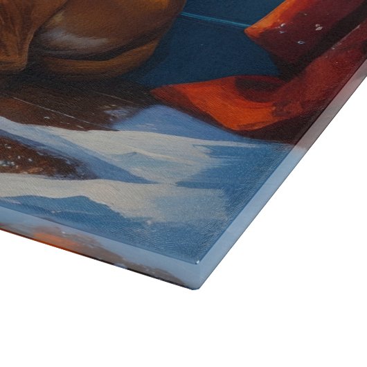 Boxer with Christmas Lights Holiday Snijplank (Hoek)