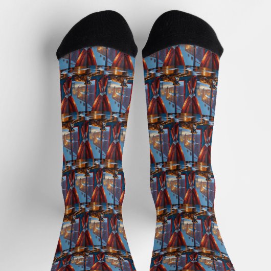 Boxer with Christmas Lights Holiday Sokken (Top)