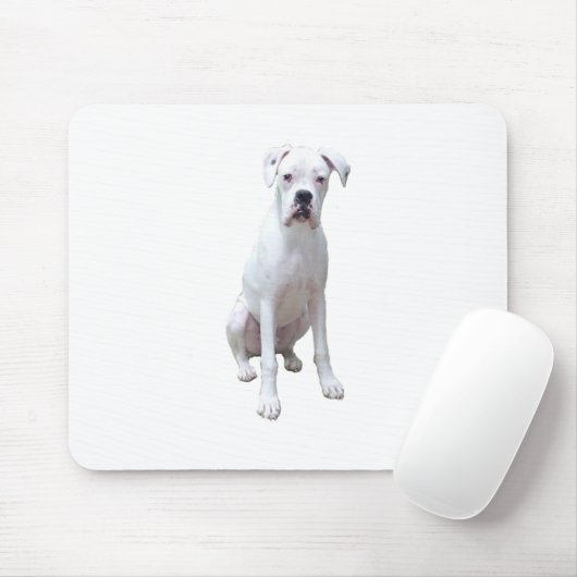 BOXER - Witte pup.png Muismat (Met muis)