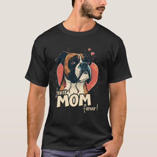 Boxerdog met hartdecoratie Boxermom 3 T-shirt (Voorkant)