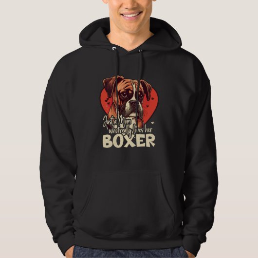 Boxerdog with heartdecoration Boxermom  4 Hoodie (Voorkant)