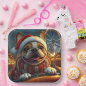 Boxerhond Achterbaan Kerstmis Papieren Bordje (Feest)