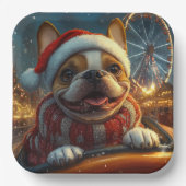 Boxerhond Achterbaan Kerstmis Papieren Bordje (Voorkant)