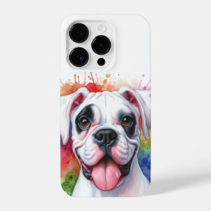 Boxerhond Aquarelspatten iPhone 14 Plus Hoesje