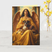 Boxerhond condoleancekaart kaart (Gele Bloem)