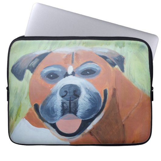 Boxerhond Elektronische Zak Laptop Sleeve (Voorkant)