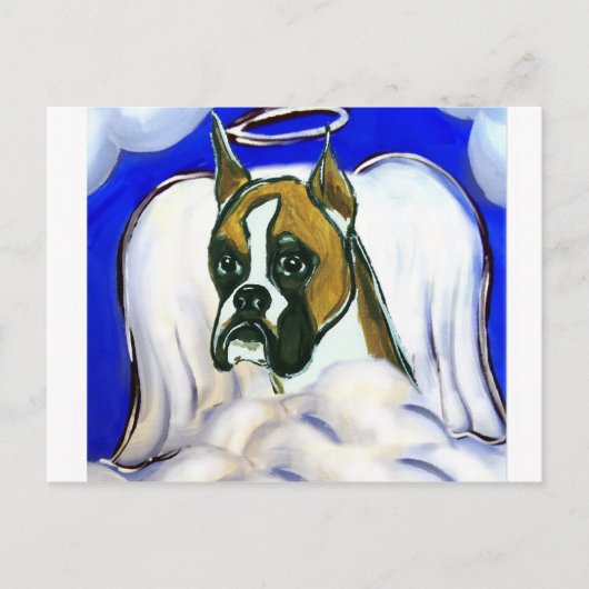 Boxerhond engel briefkaart (Voorkant)
