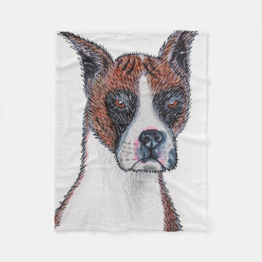 Boxerhond fleece deken  (Voorkant)