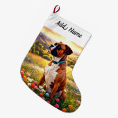 Boxerhond Grote Kerstsok (Voorkant (Hangend))