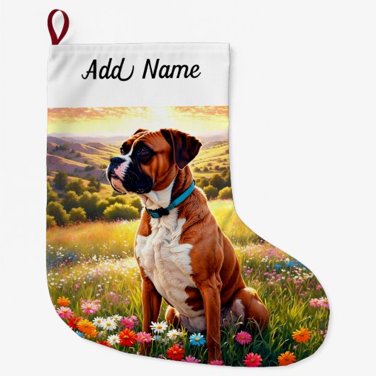 Boxerhond Grote Kerstsok (Voorkant)