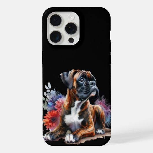 Boxerhond in bloei Boxer & Bloesems iPhone Hoesje (Achterkant)