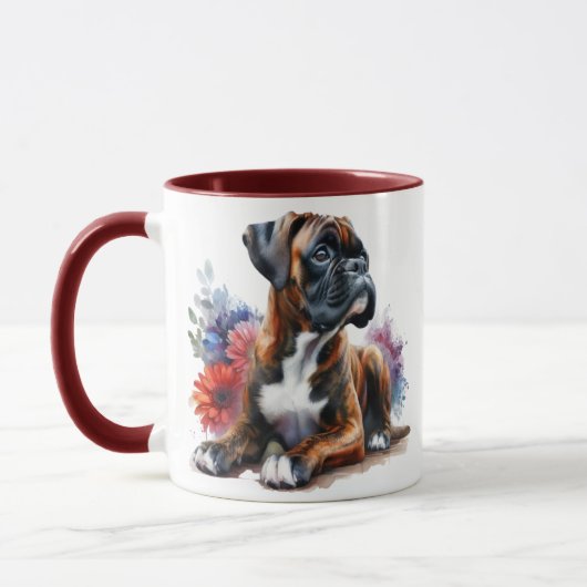 Boxerhond in bloei mok (Links)