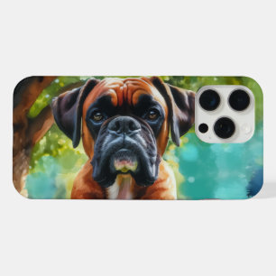 Boxerhond in het park – aquarelstijl kunst iPhone 15 pro max case