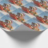 Boxerhond in slee Let it Snow Kerstmis Cadeaupapier (Hoek)