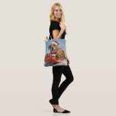 Boxerhond in slee Let it Snow Kerstmis Tote Bag (Op model)