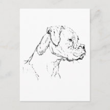 Boxerhond Inktkunst – Minimalistische Hondenlijnte