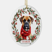 Boxerhond keramische cirkelvormige ornament (Rechts)