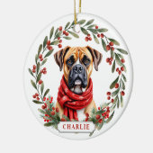 Boxerhond keramische cirkelvormige ornament (Links)