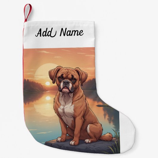 Boxerhond Kleine Kerstsok (Voorkant)