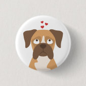 Boxerhond knopspeld, Boxerhond Speld, Boxerliefheb Ronde Button 3,2 Cm (Voorkant)