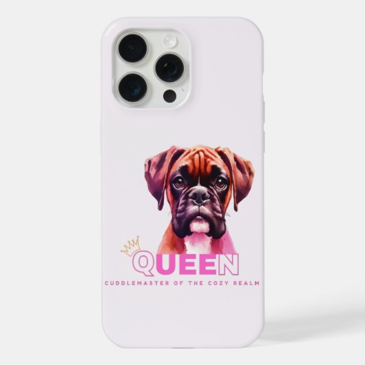 Boxerhond: Koningin Knuffelmeester iPhone Hoesje (Achterkant)