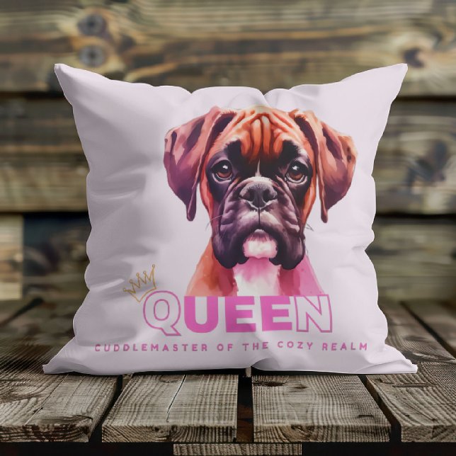 Boxerhond: Koningin Knuffelmeester Kussen (Perfect for all boxer dog lovers.
Certainly adds to any room decor.
)