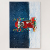 Boxerhond met kerstcadeaus legpuzzel (Verticaal)