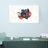 Boxerhond met Wit Rood Blauw Spandoek (Beurs)