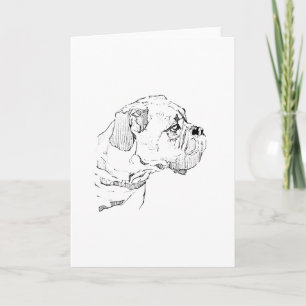 Boxerhond – Minimalistische Illustratie voor Honde Bedankkaart