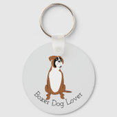 Boxerhond Ontwerp Elke Kleur Achtergrond Sleutelhanger (Voorkant)
