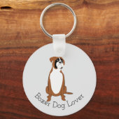 Boxerhond Ontwerp Elke Kleur Achtergrond Sleutelhanger (Voorkant)