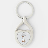 Boxerhond Ontwerp Elke Kleur Achtergrond Sleutelhanger (Voorkant)