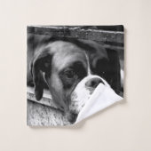 Boxerhond op vensterbank BTCNA Bad Handdoek (Wasdoekje)