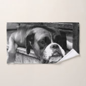 Boxerhond op vensterbank BTCNA Bad Handdoek (Handdoek)