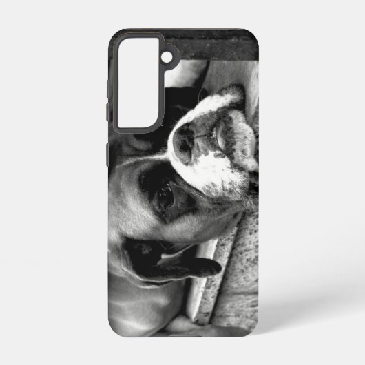 Boxerhond op vensterbank SgCNA Samsung Galaxy Hoesje (Achterkant)