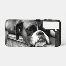 Boxerhond op vensterbank SgCNA Samsung Galaxy Hoesje