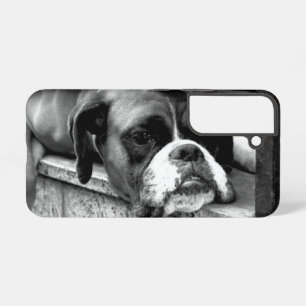 Boxerhond op vensterbank sgcnm samsung galaxy hoesje