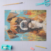 Boxerhond Portret Digitale Olie Schildering Decoup Tissuepapier (Craft)