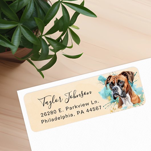 Boxerhond Retouradres Label